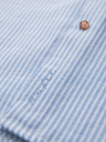 Ombre Clothing Pánska pruhovaná ľanová košeľa so stojáčikom - biela a modrá V2 OM-SHCS-0189 Ombre Clothing