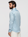 Ombre Clothing Pánska klasická košeľa SLIM FIT zo saténovej tkaniny - modrá V2 OM-SHOS-0211 Ombre Clothing
