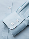 Ombre Clothing Pánska klasická košeľa SLIM FIT zo saténovej tkaniny - modrá V2 OM-SHOS-0211 Ombre Clothing