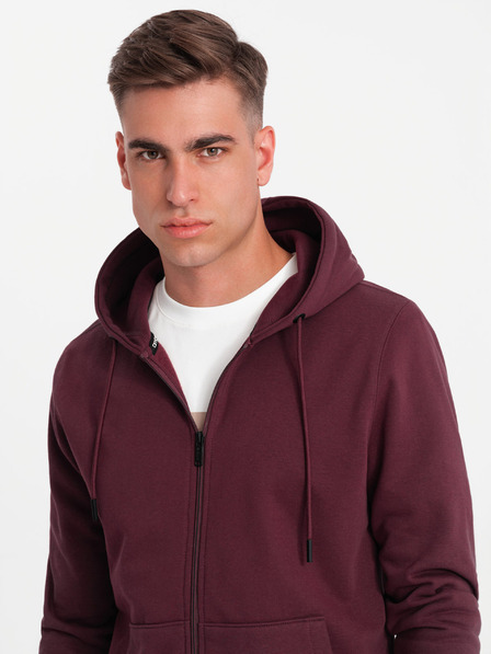 Ombre Clothing Pánska bavlnená mikina BASIC so zipsom Ombre Clothing