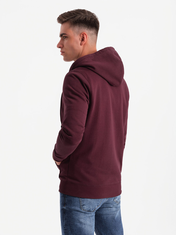 Ombre Clothing Pánska bavlnená mikina BASIC so zipsom Ombre Clothing