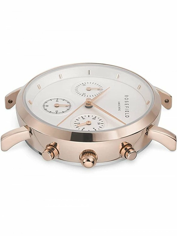 Rosefield Rosefield hodinky NCGRG-N95 The Gabby White Sunray Croco Grey Rose Gold