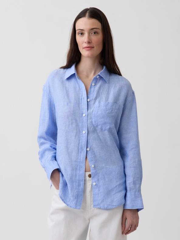 GAP Ľanová oversize košeľa GAP