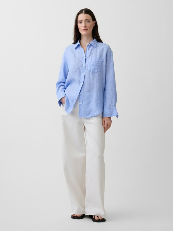 GAP Ľanová oversize košeľa GAP