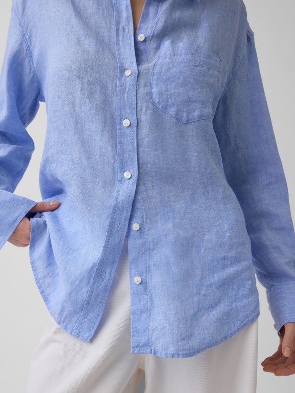 GAP Ľanová oversize košeľa GAP