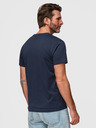 Ombre Clothing Pánske bavlnené tričko s potlačou v univerzitnom štýle - tmavo modré V3 OM-TSPT-0269 Ombre Clothing