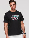 Ombre Clothing Pánske bavlnené tričko s potlačou Ombre - čierne V1 OM-TSPT-0286 Ombre Clothing