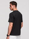Ombre Clothing Pánske bavlnené tričko s potlačou Ombre - čierne V1 OM-TSPT-0286 Ombre Clothing