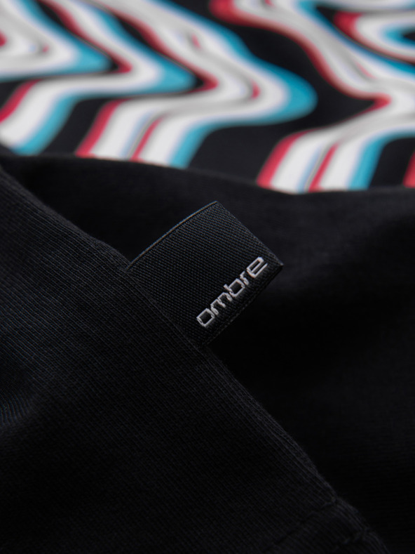 Ombre Clothing Pánske bavlnené tričko s potlačou Ombre - čierne V1 OM-TSPT-0286 Ombre Clothing