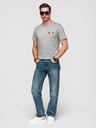 Ombre Clothing Pánske bavlnené tričko regular fit s potlačou vintage tetovanie - sivé V1 OM-TSPT-0257 Ombre Clothing