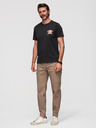Ombre Clothing Pánske bavlnené tričko regular fit s potlačou vintage tetovanie - V2 black OM-TSPT-0257 Ombre Clothing
