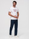 Ombre Clothing Pánske bavlnené tričko s potlačou - biele V1 OM-TSPT-0269 Ombre Clothing