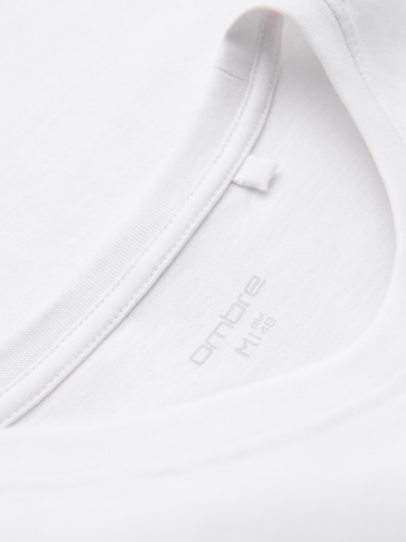 Ombre Clothing Pánske bavlnené tričko s potlačou - biele V1 OM-TSPT-0269 Ombre Clothing