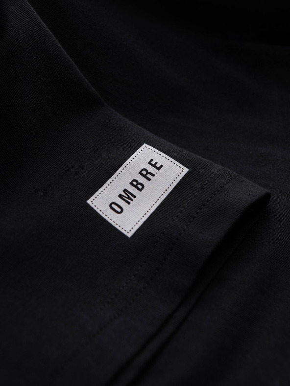 Ombre Clothing Pánske bavlnené tričko s potlačou College - V2 black OM-TSPT-0269 Ombre Clothing
