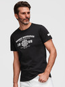 Ombre Clothing Pánske bavlnené tričko s potlačou College - V2 black OM-TSPT-0269 Ombre Clothing