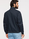 Ombre Clothing Pánska bunda Harrington so stojačekom a kockovanou podšívkou - tmavo modrá V2 OM-JANP-0326 Ombre Clothing