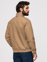 Ombre Clothing Pánska bunda Harrington so stojačekom a kockovanou podšívkou - svetlo hnedá V5 OM-JANP-0326 Ombre Clothing