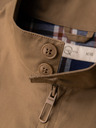 Ombre Clothing Pánska bunda Harrington so stojačekom a kockovanou podšívkou - svetlo hnedá V5 OM-JANP-0326 Ombre Clothing