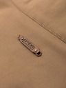Ombre Clothing Pánska bunda Harrington so stojačekom a kockovanou podšívkou - svetlo hnedá V5 OM-JANP-0326 Ombre Clothing