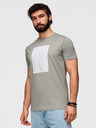 Ombre Clothing Pánske bavlnené tričko s geometrickým potlačou - sivé V3 OM-TSPT-0259 Ombre Clothing