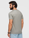 Ombre Clothing Pánske bavlnené tričko s geometrickým potlačou - sivé V3 OM-TSPT-0259 Ombre Clothing