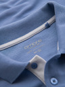 Ombre Clothing Pánska bavlnená polokošeľa s kontrastným lemovaním - modrá V3 OM-POSS-0170 Ombre Clothing