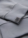 Ombre Clothing Pánska mikina na zips s kapucňou a nášivkou - šedá V1 OM-SSZP-0256 Ombre Clothing
