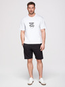Ombre Clothing Pánske bavlnené šortky so stahovacou šnúrkou a vreckami - čierne V5 OM-SRBS-0205 Ombre Clothing