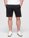 Ombre Clothing Pánske bavlnené šortky so stahovacou šnúrkou a vreckami - čierne V5 OM-SRBS-0205 Ombre Clothing