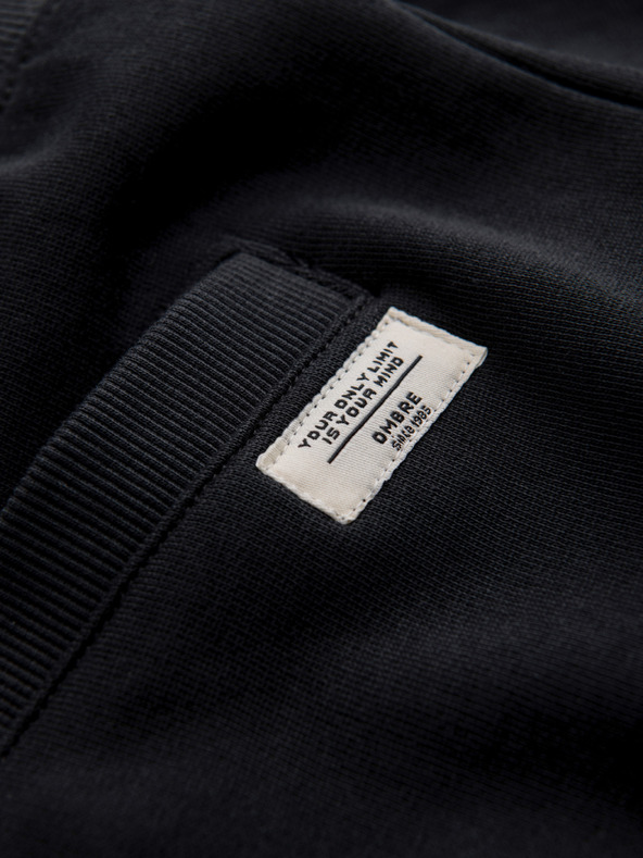Ombre Clothing Pánske bavlnené šortky so stahovacou šnúrkou a vreckami - čierne V5 OM-SRBS-0205 Ombre Clothing
