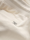 Ombre Clothing Pánske bavlnené šortky s lemom a vreckami - krémové V12 OM-SRBS-0205 Ombre Clothing