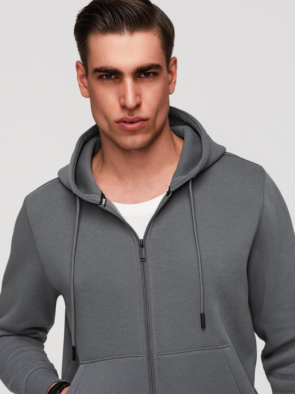 Ombre Clothing Pánska bavlnená mikina BASIC so zipsom Ombre Clothing