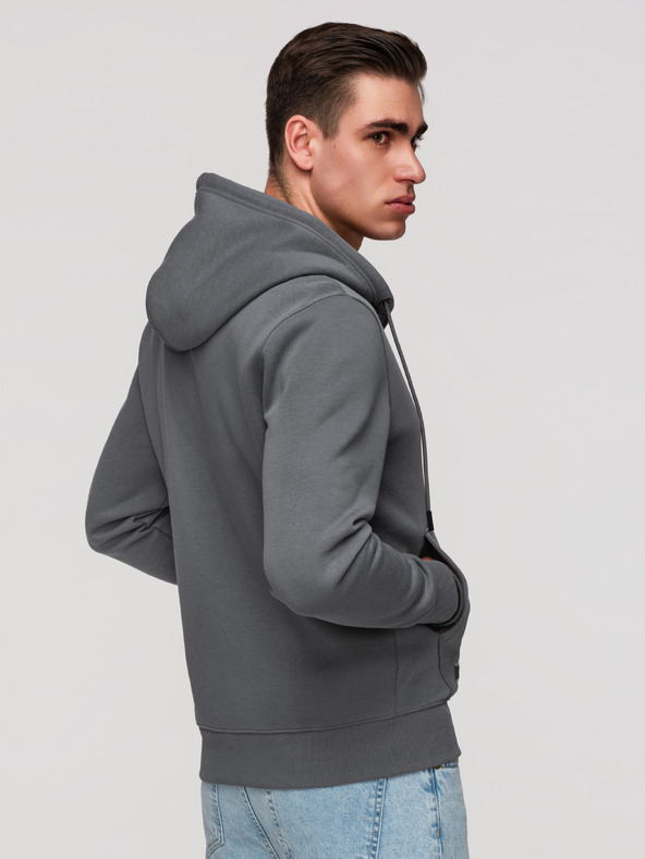 Ombre Clothing Pánska bavlnená mikina BASIC so zipsom Ombre Clothing