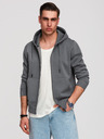 Ombre Clothing Pánska bavlnená mikina BASIC so zipsom Ombre Clothing