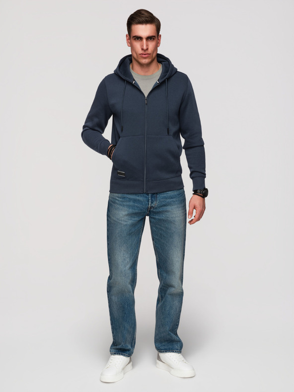 Ombre Clothing Pánska bavlnená elastická mikina BASIC Ombre Clothing