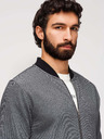 Ombre Clothing Pánska pletená bunda bomber - čierna