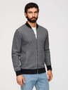 Ombre Clothing Pánska pletená bunda bomber - čierna