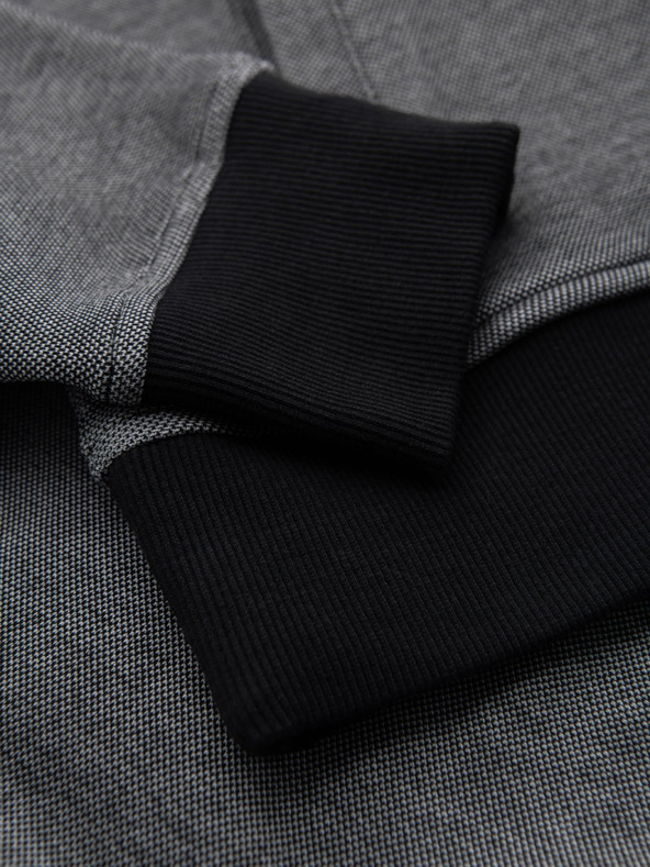 Ombre Clothing Pánska pletená bunda bomber - čierna