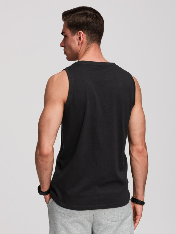 Ombre Clothing Pánske bavlnené tielko BASIC - čierne V3 OM-TSBT-0272 Ombre Clothing