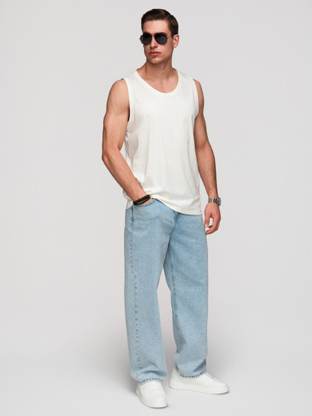 Ombre Clothing Pánske bavlnené tielko BASIC - biele V1 OM-TSBT-0272 Ombre Clothing