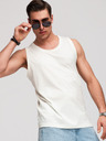 Ombre Clothing Pánske bavlnené tielko BASIC - biele V1 OM-TSBT-0272 Ombre Clothing