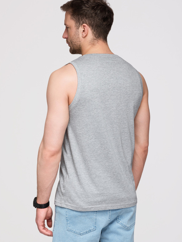 Ombre Clothing Pánske bavlnené tielko BASIC - šedý melanž V2 OM-TSBT-0272 Ombre Clothing