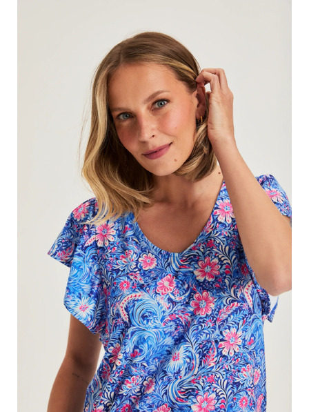 Moodo Vzorovaná halenka modrá Moodo