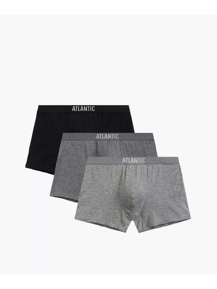 Atlantic 3-PACK Boxerky sivé a čierne
