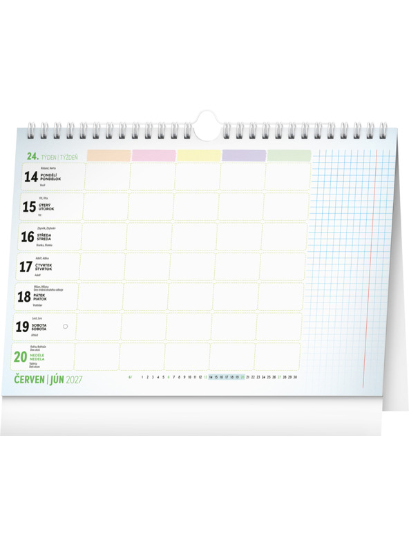 NOTIQUE NOTIQUE Školský plánovací kalendár s háčkom 2027, 30 x 21 cm