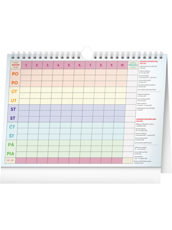 NOTIQUE NOTIQUE Školský plánovací kalendár s háčkom 2027, 30 x 21 cm