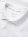 Ombre Clothing Pánska bavlnená polokošeľa BASIC - biela/biela/svetlo hnedá V6 OM-POBS-0171 Ombre Clothing