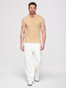 Ombre Clothing Pánske bavlnené polo tričko BASIC - čierne/biele/béžové V7 OM-POBS-0171 Ombre Clothing