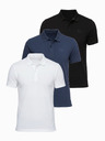 Ombre Clothing Pánska bavlnená polokošeľa BASIC - čierna/tmavo modrá/biela V1 OM-POBS-0171 Ombre Clothing