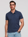 Ombre Clothing Pánska bavlnená polokošeľa BASIC - čierna/tmavo modrá/biela V1 OM-POBS-0171 Ombre Clothing